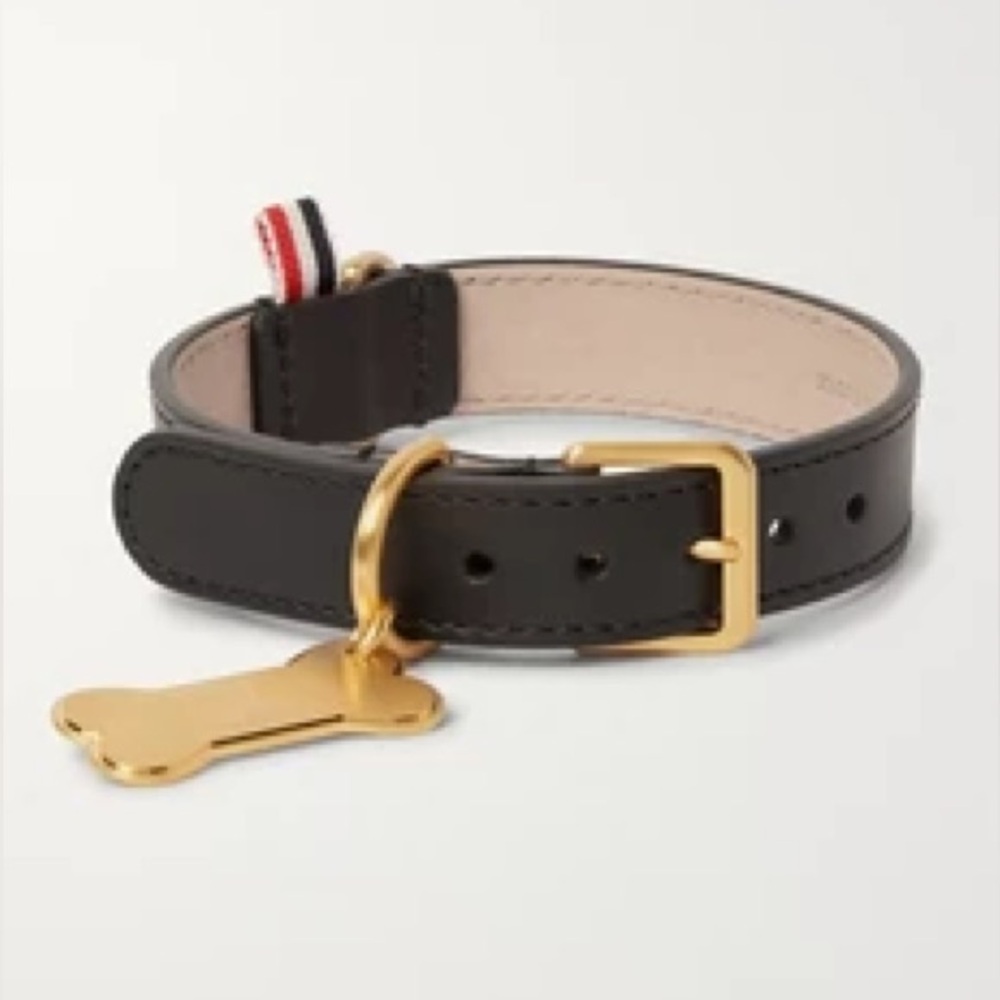 Thom Browne Black Leather Dog Collar